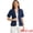 Dark Blue, variant on Women's Cotton Linen Short Sleeve Blazer for Work Office M Khaki