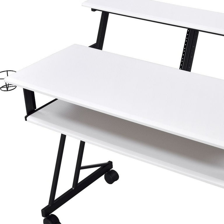 ACME Suitor Wooden Top Music Recording Studio Desk in White and