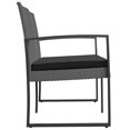 thumbnail image 2 of vidaXL 2-Seater Garden Bench with Cushions Dark Grey PP Rattan, 2 of 4