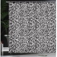 thumbnail image 3 of Ambesonne School Shower Curtain, Handwritten Grunge Letters, 69"Wx84"L, Dark Grey White, 3 of 4