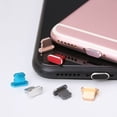 thumbnail image 3 of Durable Dustproof Cover Phone Accessories Anti Dust Plug Metal Stopper Charging Port Cap Charger Dock RED, 3 of 8