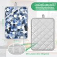 thumbnail image 3 of Blue Gray and White Dots Oven Mitts Pot Holders 2 pcs Heat Resistant for Kitchen Baking Grilling, 3 of 7