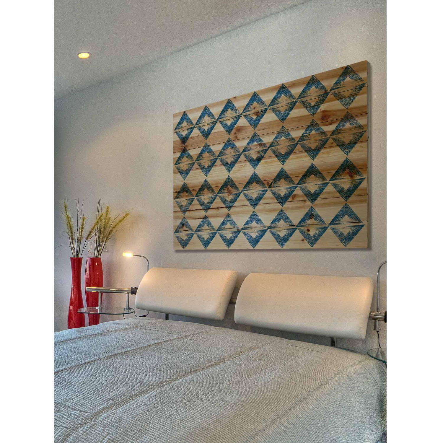 Marmont Hill - "Square Symmetry" Painting Print on Natural Pine Wood