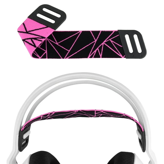 Geekria Mesh Fabric Headband Pad Compatible with Logitech G733, G335, G535 Headphones Replacement Band, Repair Part (Black / Pink)