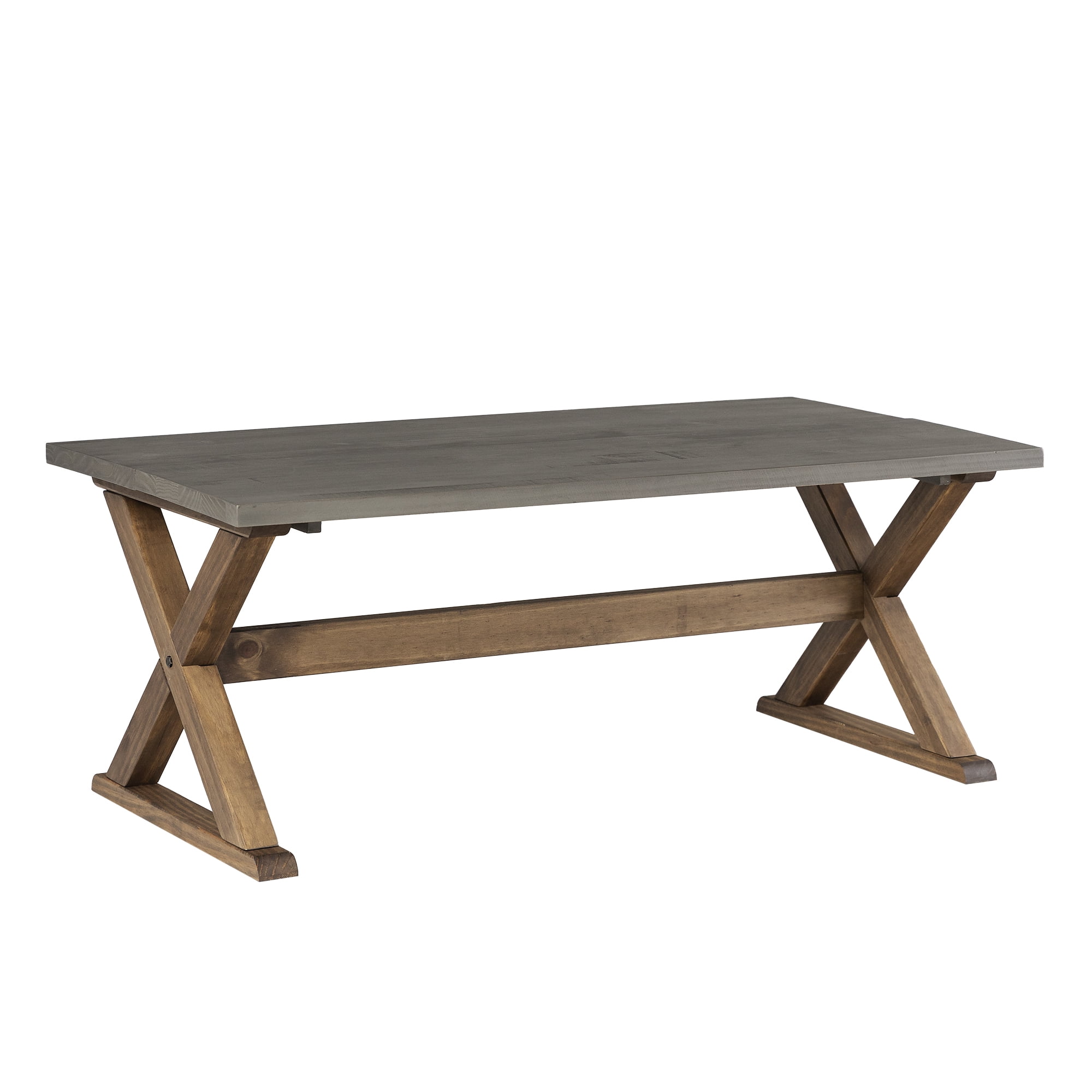 Manor Park Rustic Farmhouse Distressed Wood Coffee Table, Grey/Brown
