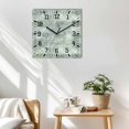 thumbnail image 3 of Vintage Green Wooden Wall Clock Silent Non Ticking, Modern Abstract Art Oil Painting Square Wall Clocks Battery Operated, Decor Clock for Home Office, Living Room, Kitchen, 10 Inch, 3 of 9