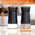 thumbnail image 5 of Home EC Premium Salt and Pepper Shakers with Adjustable Pour Holes - Elegant Stainless Steel Salt and Pepper Dispenser - Perfect for Himalayan, Kosher and Sea Salts - Spices W/Collapsible Funnel/Ebook, 5 of 9