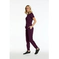 thumbnail image 3 of Elements EL9905 Mock Wrap Top and Jogger Pant Scrub Set Wine X-Small Petite, 3 of 3