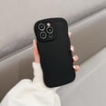thumbnail image 2 of Case for iPhone 14 Case, Wave Curly Frame Design for Women Girls, Cute Wavy Phone Case, Soft TPU SLiquid Silicone Camera Protection Phone Cover for iPhone 14, Black, 2 of 12
