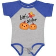 thumbnail image 3 of Inktastic Little Sister Pumpkins with Fall Leaves Girls Baby Bodysuit, 3 of 5