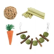 TINYSOME 4-Pack Small Pet Chew Toys for Hay Treats Balls for Guinea Pig Rabbit Hamster Ge