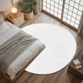 thumbnail image 3 of White Round Rugs 4ft, Farmhouse Solid White Color Modern Art Non Slip Washable Rug Runner, Low Pile Indoor Floor Carpet Mat Bathroom Rugs for Living Room, Bedroom, Kids Room, 3 of 9