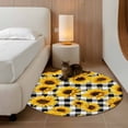 thumbnail image 2 of Small Round Rug 3Ft Washable Non-Slip, Sunflowers Blossom Circle Area Rugs for Living Room Bedroom, Spring Summer Garden Flowers Check Indoor Floor Mats Carpet Runner for Home Decor, 2 of 8