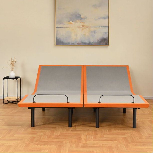 ESHINE Adjustable Bed Frame with Massage，Split King（2 Twin XL）
