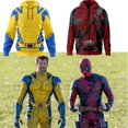 thumbnail image 3 of Marvel Hero Deadpool 3 And Wolverine Cos Peripheral Hooded Sweater Digital Printed Zipper Loose Hoodie, 3 of 3