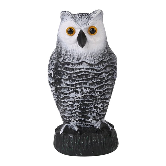 HLONK Owl Decoy for Bird Deterrent Fake Owl to Scare Birds Away Plastic Horned Owl Statues Bird Scarecrow Deterrents Pigeon Squirrels Woodpecker Bird Scare Devices for Garden Outdoor