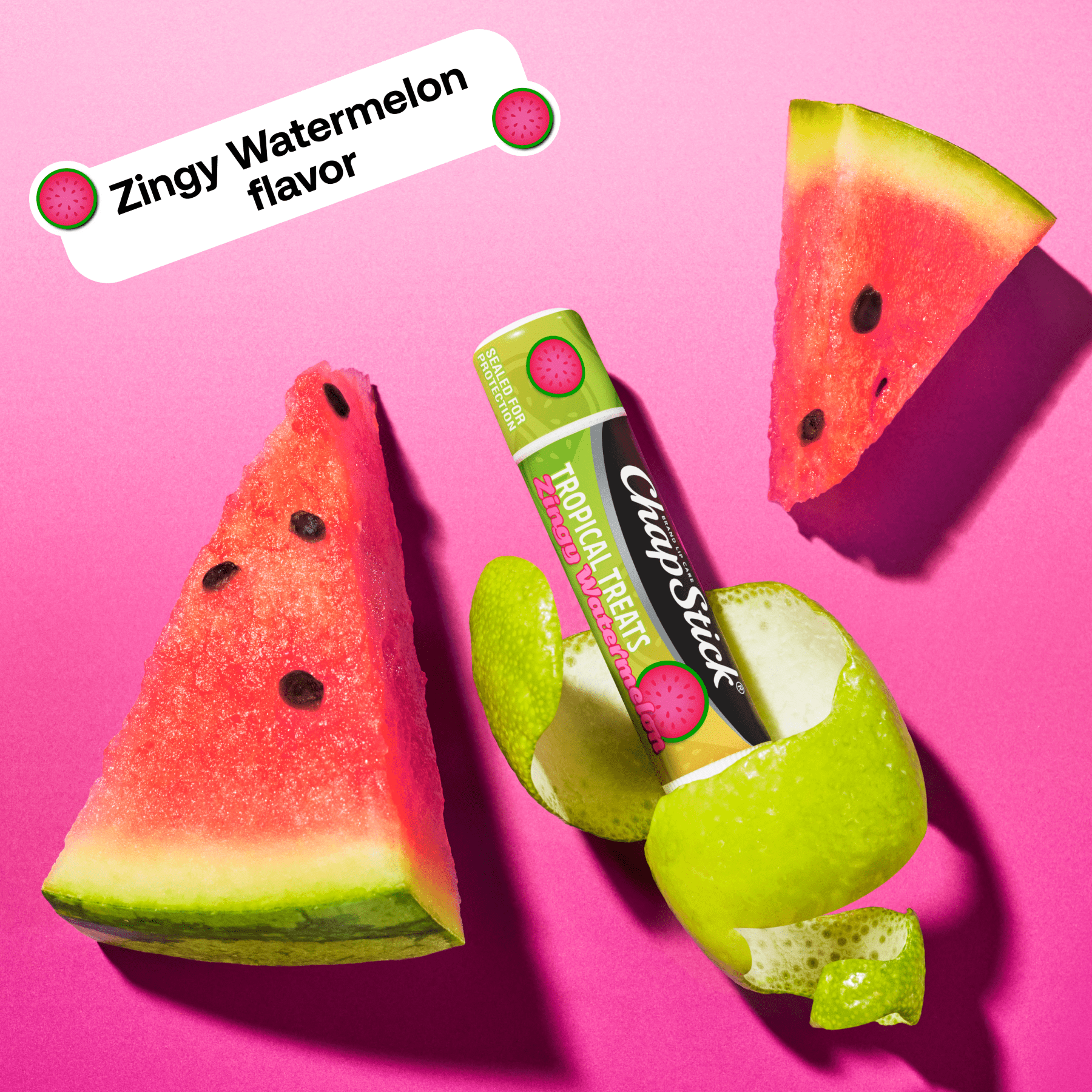(2 pack) ChapStick Tropical Treats Flavored Lip Balm, Watermelon, Tangerine & Grape, 3 Pack