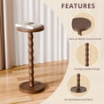 thumbnail image 3 of Small Round Side Table, Rubber Wood‌ End Table for Small Spaces, Modern Accent Tables, Solid Wood Drink Tables for Living Room, Bathroom, Bedroom, Couch (Dark Walnut, 9.4 inch), 3 of 8
