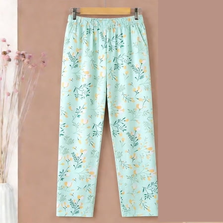 Ailaofu Women s Cotton Pajama Pants Lounge Casual Bottoms Fun Print Sleep Pants