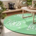 thumbnail image 4 of Laundry 3FT Round Area Rugs Wash Dry Fold Repeat Arrows Love Heart Green Soft Small Round Rug Non-Slip, Ultra-Thin Indoor Circle Carpet for Bedroom Entryway Kitchen Bathroom, 4 of 9
