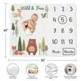 thumbnail image 4 of Sweet Jojo Designs Woodland Animal Pals Boy, Girl, Unisex/Gender Neutral Fleece Milestone Baby Blanket Set 3 Piece, 4 of 5