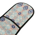 thumbnail image 2 of 35" x7" Double Oven Mitt Heat Resistant Oven Gloves Withstands Up to 200°C for Kitchen Baking & BBQ Blue and Teal Geometric, 2 of 6