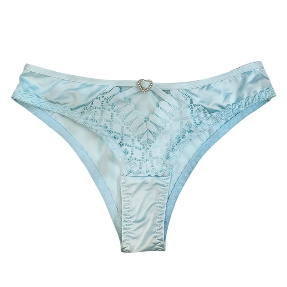 Umfun Panties for Women Silky Satin Bikini with Heart Charm - Low Rise Soft Stretch Underwear for Date Night & Daily Comfort