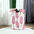 thumbnail image 6 of Yayeee Freestanding Laundry Hamper with Handle Collapsible Large Storage Basket for Clothes, Pink Ice Cream, 6 of 7