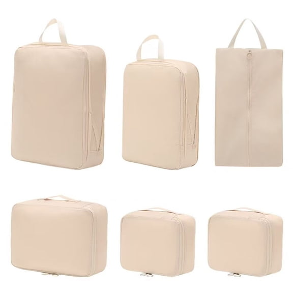 Gangdao 6 Pack Travel Storage Bag Set, Waterproof Clothing Shoe Underwear Organizer Pouches, Luggage Packing Cubes for Business Trip Vacation