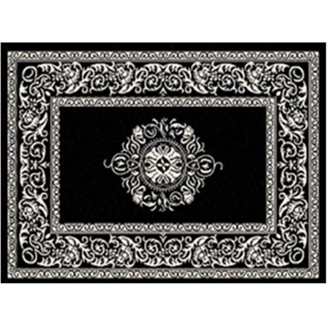 Great American Distributors IOT.03.BK.8X10 8 x 10 ft. Elegant Rize Transitional Rug, Black & Cream