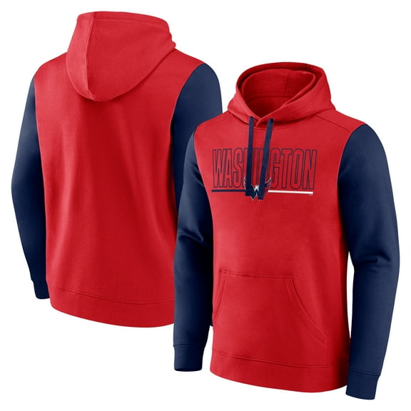 Men's Logo Athletic Red Washington Capitals Deliver Fleece Pullover Hoodie