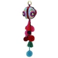 thumbnail image 2 of Northlight 10.25" Blue and Red Ball with Pompoms Christmas Ornament, 2 of 4
