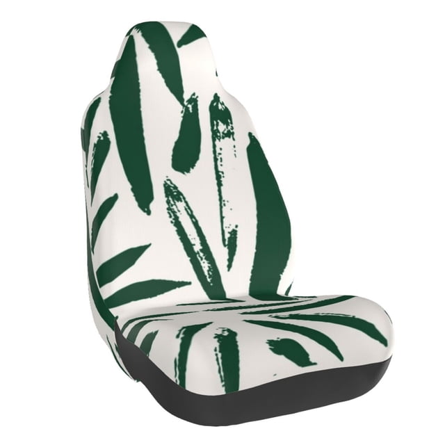 Wukai Palm Branch With Leaves Full Set Car Seat Covers with Soft Padding Universal Auto Front Seats Protector and Cushion Mat