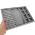 thumbnail image 3 of HOOWIFFY Elegant Grey Jewelry Tray for Drawer Organizer with Large Capacity and Display Stand, 3 of 8