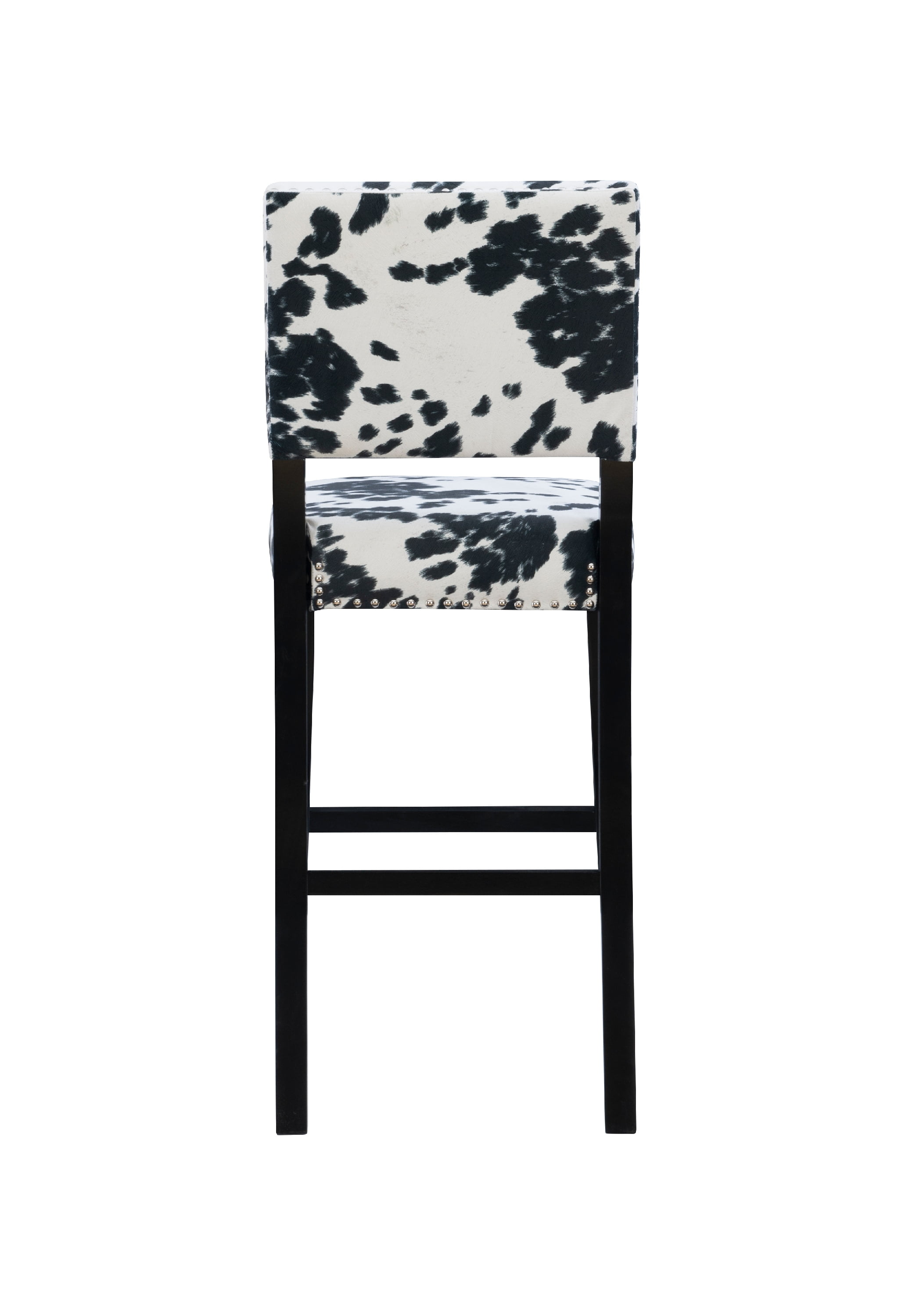 Linon Armond 30" Indoor Bar Stool, Black Cow Print Fabric