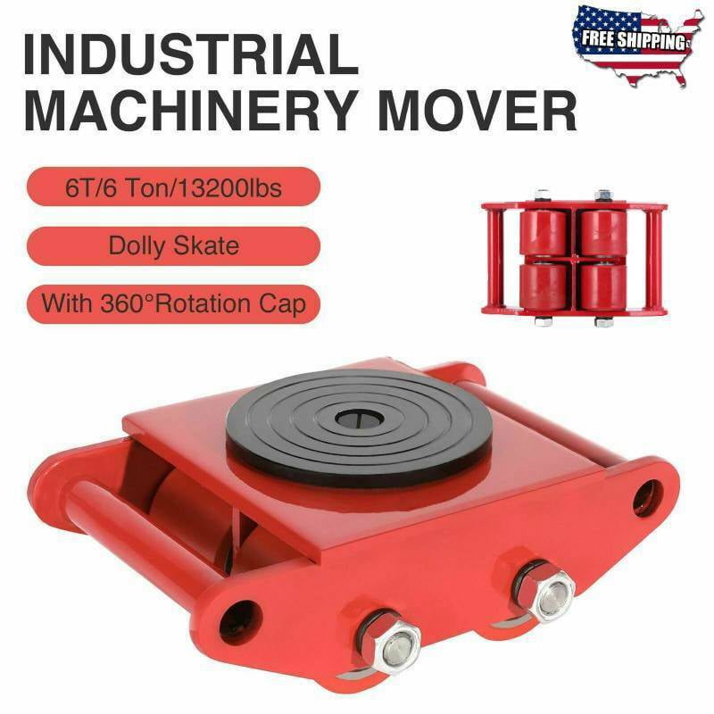 Machinery Mover Dolly Skate Roller Move 360° Rotation 6Ton 13200lb Heavy Duty US 