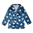 thumbnail image 3 of UJNDER Printed Imitation Silk Long Sleeve Family Home Pajamas Parent Child Outfit for Holiday Men Blue_006 L, 3 of 7