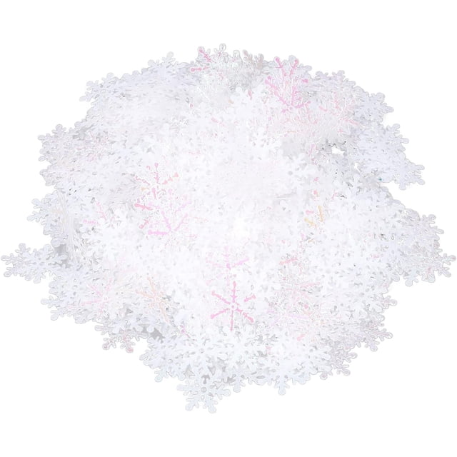 1000Pcs Snowflake Confetti for Christmas Wonderland Winter Frozen Party, Blue & White Snowflake Scatter Confetti Decor for Christmas Birthday Party Wedding Home Decoration ()