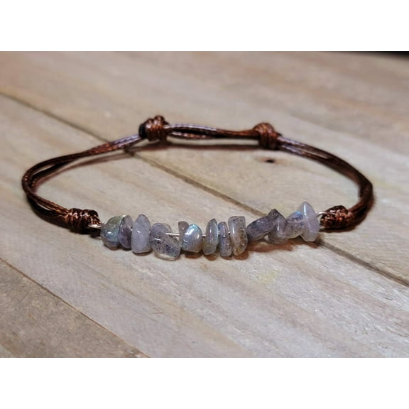 labradorite Chip Bracelet Handmade Genuine Crystal Bracelet