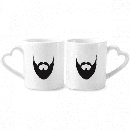 

Part Beard Man Expression Couple Porcelain Mug Set Cerac Lover Cup Heart Handle