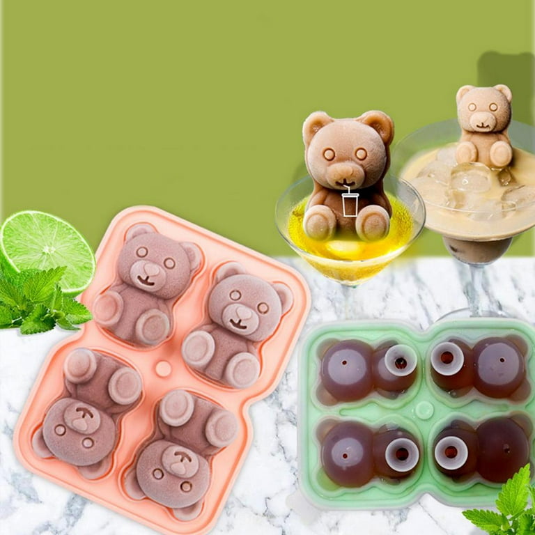 Bear Ice Cube Cute Teddy Ice Mould Making Mold Splash-proof Ice Maker Ice  Mould For Refrigerator Ice Cube Tray Kitchen Gadgets