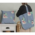 thumbnail image 5 of Soimoi Blue Modal Satin Fabric Snowman & Tree Christmas Printed Fabric 1 Yard 42 Inch Wide, 5 of 5
