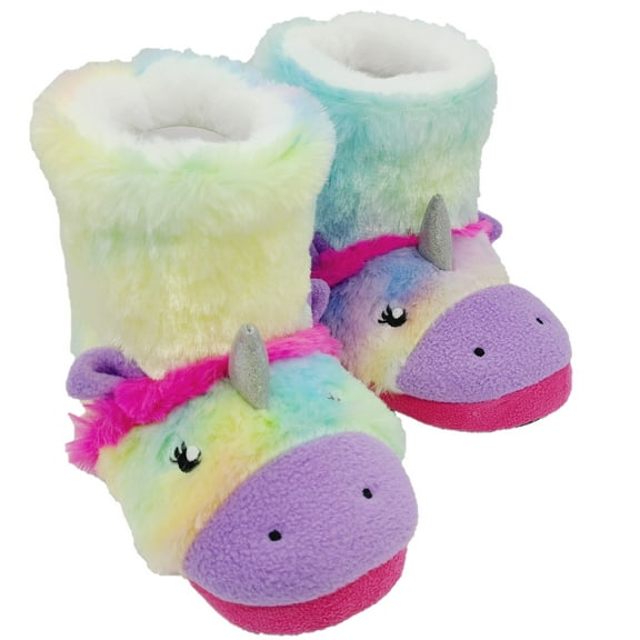 Totes Comfy Slippers for Girls and Boys, Washable Boots Slippers Warm Anti-Slip Kids Winter Lightweight Indoor Cute Home Shoes Unicorn, Dino, Llama and Shark.