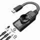 thumbnail image 2 of Tarjeta de sonido USB de 7.1 canales con control de Tarjeta de sonido externa USB Adaptador de sonido para computadoras portátiles y, 2 of 6