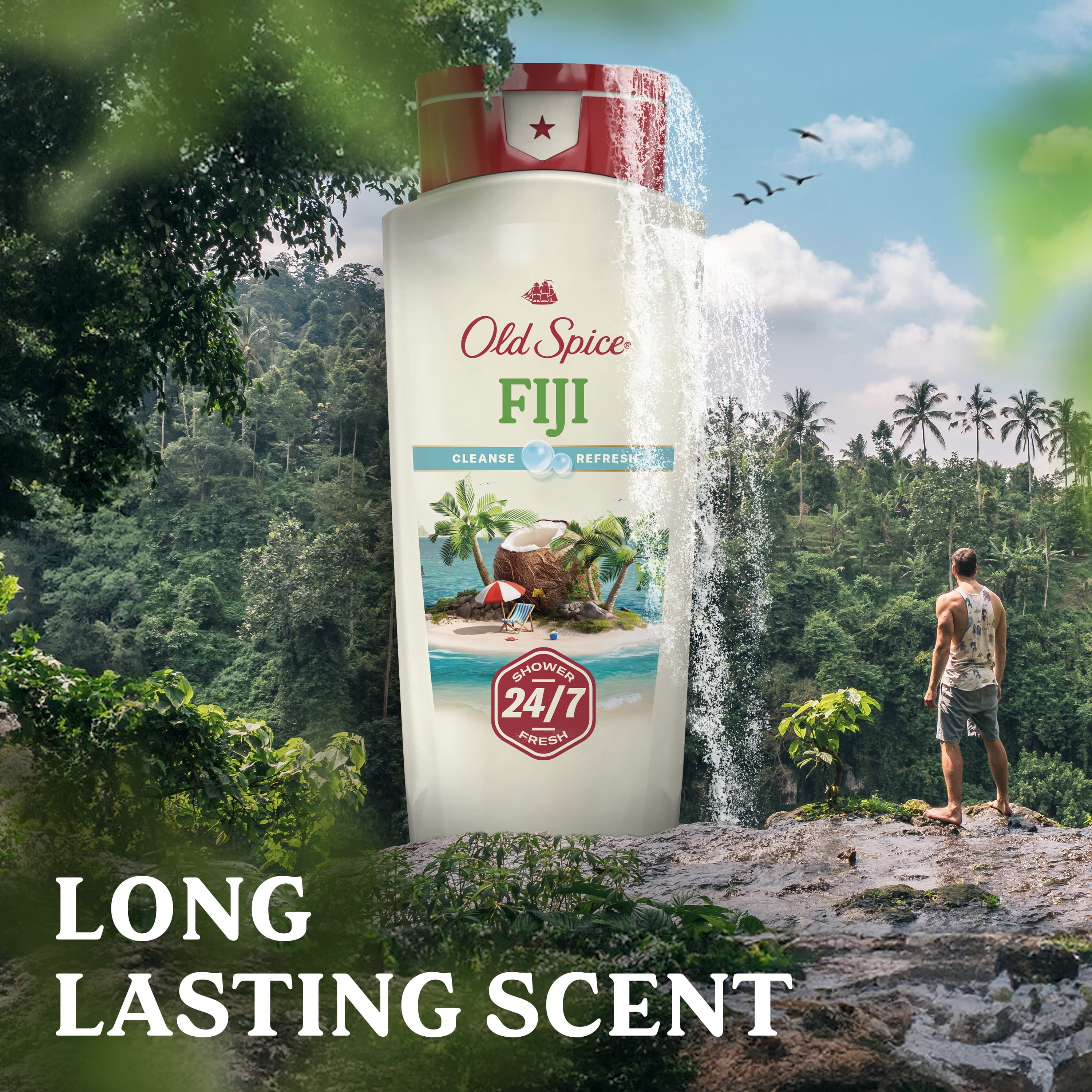 (3 pack) Old Spice Body Wash for Men Fiji with Palm Tree Scent, 18 fl oz