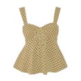 thumbnail image 4 of ClodeEU Women's Polka Dot Print Spaghetti Strap Peplum Cami Top,Sweetheart Neck Sleeveless Summer Tank Beige,Women's Plus L, 4 of 5