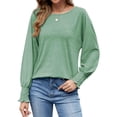 thumbnail image 7 of Long Sleeve Tops for Women 2024 Fashion T Shirts for Women Crewneck Casual Loose Shirts Basic Tee, 7 of 7