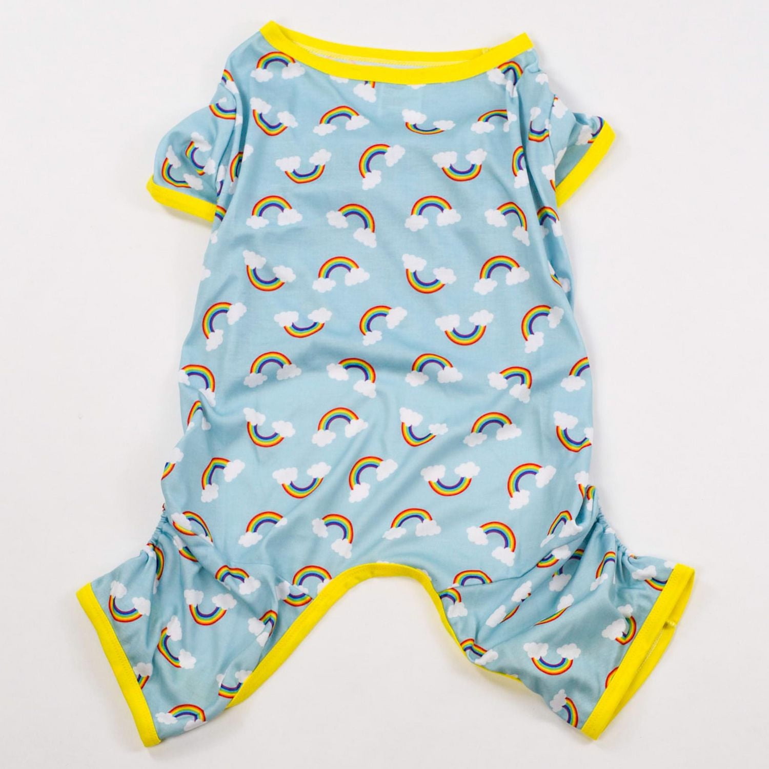 Fetchwear Dog Clothes: Rainbow Jersey Pajamas, Size XS-XL