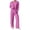 Hot Pink, variant on hoksml Women's Ribbed Knit Hooded Tracksuit 2 Piece Outfit, V Neck Long Sleeve Top and Wide Leg Pants Casual Loungewear Set