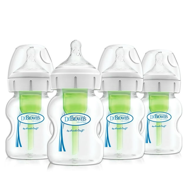 Biberons à col large Natural Flow Options+ de Dr. Brown's, 5oz 150 ml, 4 packs